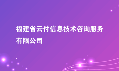 福建省云付信息技术咨询服务